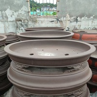 Pot Bonsai Besar Bentuk Oval Tanpa Lapisan, Terlaris, Dangkal