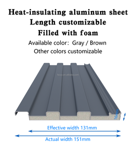 Tuile de toiture en aluminium écologique isolée en PU - Imperméable, isolation thermique et acoustique, résistante au feu pour utilisation en chambre froide extérieure, entrepôt - Product Image 2