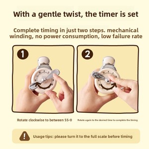 Minuteur chronographe de style pilote en ABS magnétique, pour cuisine, compte à rebours de cuisson, compact, avec alarme - Product Image 4