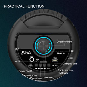 Mini haut-parleur portable 16W, double haut-parleur BT haute puissance, haut-parleur RGB, lumière ambiante, caisson <span class=keywords><strong>de</strong></span> basses portable avec basses profondes - Product Image 4