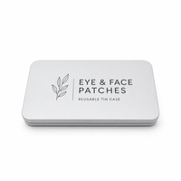 Boîte en métal rectangulaire personnalisée imprimée, emballage métallique pour patchs oculaires, masque facial, boîte de rangement cosmétique réutilisable avec couvercle