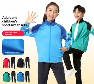 <span class=keywords><strong>Survêtement</strong></span> de jogging personnalisé en polyester pour hommes, femmes et enfants, grandes tailles, avec fermeture éclair intégrale, pour le sport, la course, le football et l'entraînement - Product Image 2
