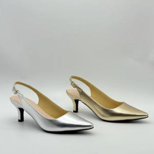 Da donna elegante gattino dorato <span class=keywords><strong>argento</strong></span> tacco tinta unita a punta a vista caviglia schiena Comfort moda estate autunno singolo - Product Image 1