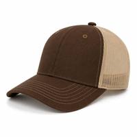 Gorra Trucker Marrón Lisa al por Mayor con Logotipo Personalizado, Gorra de Béisbol Snapback de 6 Paneles con Malla Trasera para Impresión DIY