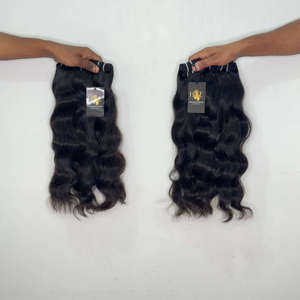 Cabello humano virgen indio de templo, natural, doblemente estirado, ondulado, con cutícula alineada, rizado indio en extensiones de cabello humano. - Product Image 2