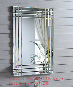 Specchio da parete grande specchio veneziano con bordo triplo smussato argento 60x90 cm - Product Image 2