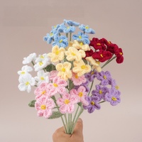 <strong>Best</strong> <strong>Selling</strong> Polyester Single Stem Hand-knitted Forget-Me-Not Bouquet Floral Crochet Flower Gift for Valentine's Day Decor