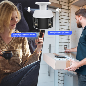 OEM POE IP Camera CCTV 6MP Dual Lens Panoramic Camera Bullet 180 Degree Image <b>Smart</b> Human/Vehicle Detection Alarm 2-ways Talk - Product Image 4