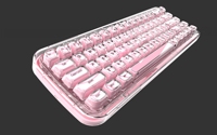 Clavier transparent 2.4G+BT+Filaire Tri-mode Rechargeable Lumineux en Cristal Gelée avec Touches Multimédia et Éclairage RVB