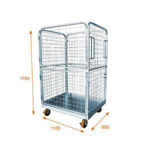 मीटर TC19-1B 1100x900xh1770 मध्यम शुल्क 500 किलोग्राम क्षमता जस्ता मोबाइल रोल पिंजरे के लिए जस्ता प्लेटेड मोबाइल रोल केज ट्रॉली - Product Image 1