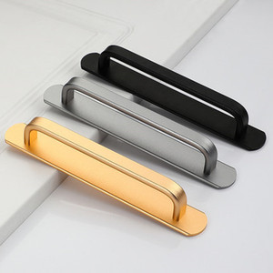 No-Drill Surface Mounted Door Handles Aluminum Alloy Minimalist Design For Room And <b>Sliding</b> Doors Easy Installation - Product Image 3