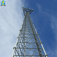 Tour tubulaire en acier à 3 pieds de 65 m |   Structure de station de base 5G Q355 galvanisée haute résistance avec conception aérodynamique
