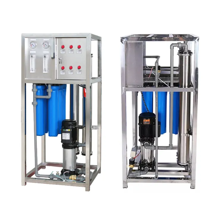 500L صغيرة نظام التناضح العكسي ro معالجة المياه الصناعية محطة معالجة المياه
