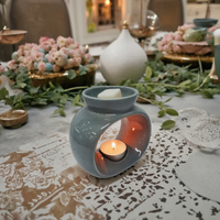 Brûleur à cire en céramique blanche pour bougies votives avec emballage personnalisé pour la décoration de la maison, occasions festives, Noël, Pâques