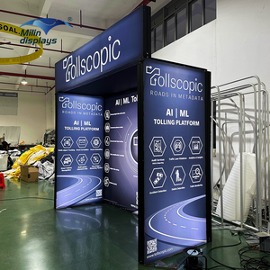 Seg nhôm vải 10x10ft hộp Đèn triển lãm thương mại hiển thị mô-đun hai mặt in với kệ cho gian hàng triển lãm - Product Image 4