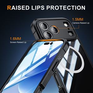 Nova Chegada À Prova de Choque Hard PC Mobile <span class=keywords><strong>Cover</strong></span> com Carregamento Magnético Sem Fio para <span class=keywords><strong>iPhone</strong></span> 17 com Protetor De Tela De Vidro Frontal Caso - Product Image 3