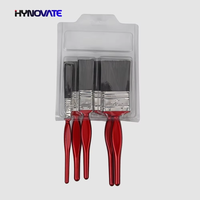 Ensemble de pinceaux de peinture en filament PET noir industriel avec virole en étain et manche en plastique