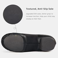 Sepatu Dansa Jazz Dynadans Slip On Kulit PU Sol Karet Datar Unisex untuk Anak-anak