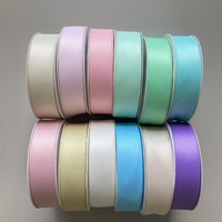 Rouleaux de ruban personnalisés de haute qualité couleurs mélangées double face simple polyester 196 couleurs rubans de satin de coton pour fleurs
