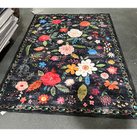Silverstone Wohnzimmer-Teppiche und -Läufer Rutschfeste Teppiche Schlafzimmer Amerikanische Blumenmuster Matte 3D-Gedruckte Maßgefertigte Teppiche