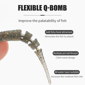 Lushzer Mồi câu cá mềm 20 cái/túi Mồi câu cá bằng nhựa PVC 4cm <span class=keywords><strong>0</strong></span>.3g Mồi giả bằng nhựa mềm mồi cho cá hồi Bass - Product Image 4