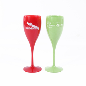 Custom Logo Reusable Premium Plastic Unbreakable Acrylic Wine Glasses Wedding for Champagne Flute Glass Party Supplier