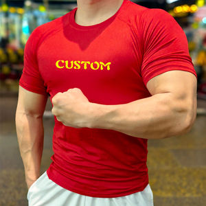 High Quality Men's Short Sleeve Gym <b>Compression</b> <b>Shirt</b> Quick-Drying Training Wear Custom Logo Wholesale Activewear Solid Woven - Product Image 3