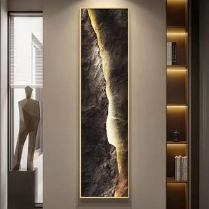 Peinture décorative verticale en forme de bande longue <span class=keywords><strong>pour</strong></span> hall d'entrée, peinture suspendue <span class=keywords><strong>pour</strong></span> grand escalier, peinture <span class=keywords><strong>pour</strong></span> bout de <span class=keywords><strong>couloir</strong></span> avec éclairage d'ambiance LED - Product Image 3