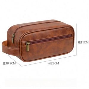 Men's Travel <b>Toiletry</b> Bag - Personalized PU Leather Shaving Dopp Kit for Business & Gifts - Product Image 4