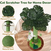 Griffoir pour chat Starmon, griffoirs en sisal pour chats d'intérieur, brosse de toilettage, tapis olfactif et balle interactive en bois