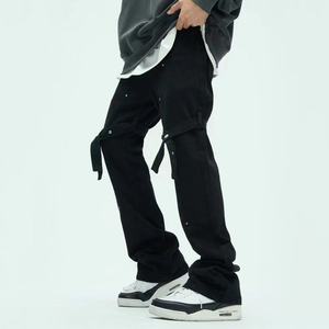 Pantalones Vaqueros de Mezclilla Personalizados de Fábrica para Hombre, Estilo Urbano, con Tachuelas, Pantalones Anchos, Pantalones Vaqueros de Campana Personalizados para Hombre - Product Image 2