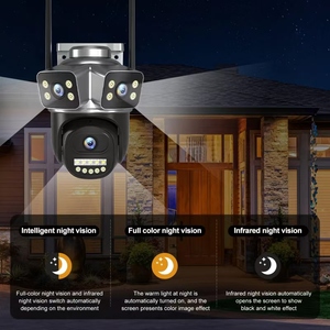 9MP 360 grados inteligente impermeable al aire libre PTZ <span class=keywords><strong>IP</strong></span> CCTV Cámara <span class=keywords><strong>3</strong></span> lentes V380 Pro WiFi vigilancia cámara inalámbrica de seguridad para el hogar - Product Image 6