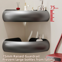 Étagère de rangement de salle de bain au design élégant, sans perçage, panier triangulaire pour toilettes et meuble-lavabo, étagère d'angle murale
