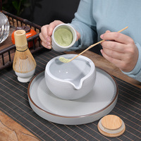Ensemble de bols à matcha en céramique avec bec Katakuchi, fouet en bambou Chasen à 100 dents, Chashaku, pour la cérémonie du thé à la maison ou comme cadeau