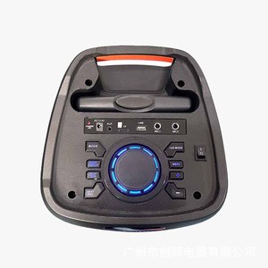 Portable Trolley Outdoor <b>Speaker</b> 8 Inch Dual Subwoofer With <b>Led</b> Light Rechargeable Battery For Karaoke Lawn Party - Product Image 1