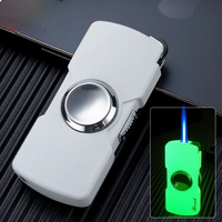 Briquet à butane rotatif coupe-vent à flamme jet, briquet à cigare au gaz butane, jouet créatif de décompression, cadeau pour homme