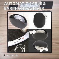 Enrouleur de Câble Portable Automatique pour Écouteurs et Câbles USB, Support Rétractable en Plastique PP pour Casque, Accessoire de Gestion de Câbles de 2 cm