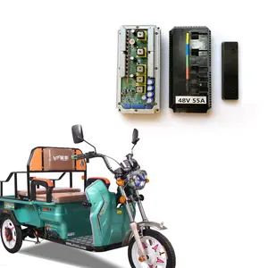 Contrôleur de moteur auto-apprentissage vente d'usine 55A brushless 48v/60v pour tuktuk 3 roues tricycle rickshaw