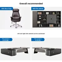 Chaise de bureau de patron peinte en foncé de style moderne combinaison de mobilier de bureau de président atmosphérique de direction unique