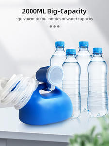 ขวดฉี่พกพาสำหรับผู้ชายกระโถนปัสสาวะสำหรับปัสสาวะขนาด2000มล. ขวดฉี่แบบมีฝาปิดสำหรับใช้ในบ้าน - Product Image 2