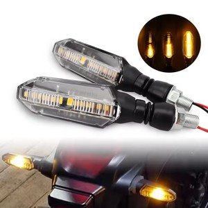 2 Luces Traseras de Señalización para Motocicleta, 12 LED Amarillos, Luz <span class=keywords><strong>Intermitente</strong></span> de Giro, Luces de Dirección Intermitentes, Indicador de Frenado - Product Image 1