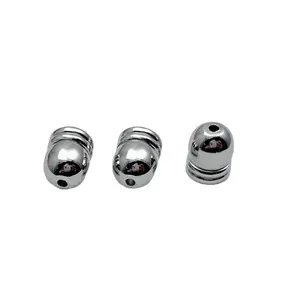 Tali kulit Stainless Steel tutup ujung kabel 4/5/6/7/8mm Diameter dalam topi Terminator tali untuk membuat perhiasan