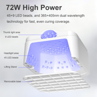 Lampe à ongles UV/LED sans fil double zone NLS21 72W rechargeable, séchoir à gel rapide pour salon et domicile