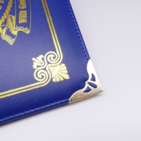 Cadre de diplôme universitaire en cuir A5 A4 sur mesure en gros, dossier de certificat, porte-diplôme de remise de diplôme en relief, couverture de certificat