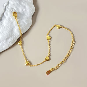 2026 Valentine Jewelry <b>Bracelet</b> <b>Trendy</b> 18K Gold Plated Heart Plain Link Chain <b>Bracelet</b> for Women - Product Image 4