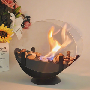 Chimenea de Alcohol de escritorio tridimensional de acero inoxidable semicircular moderna para dormitorio, sala de estar, <span class=keywords><strong>Bar</strong></span>, ambiente - Product Image 5