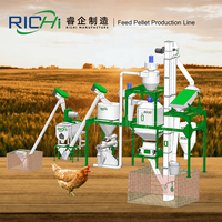Usine de fabrication de granulés d'aliments pour volailles RICHI - Ligne de production d'aliments pour animaux écoénergétique 1-2t/h