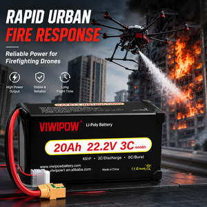 Vente directe usine – Pack de batteries lithium-ion semi-solides 20Ah 22.2V CE pour drones de lutte contre les incendies - Product Image 1