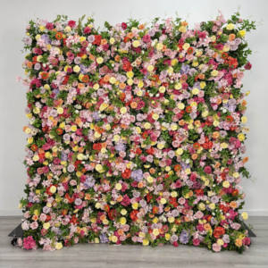 Mur de fleurs artificielles en soie personnalisé DKB, rouleau coloré de 2,4 m x 2,4 m de haute qualité pour mariage, Thanksgiving, Pâques - Product Image 1