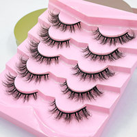 Marque privée fournisseur en gros cils duveteux cheveux synthétiques longs naturels bande de coton noir 3d faux cils bande de cils